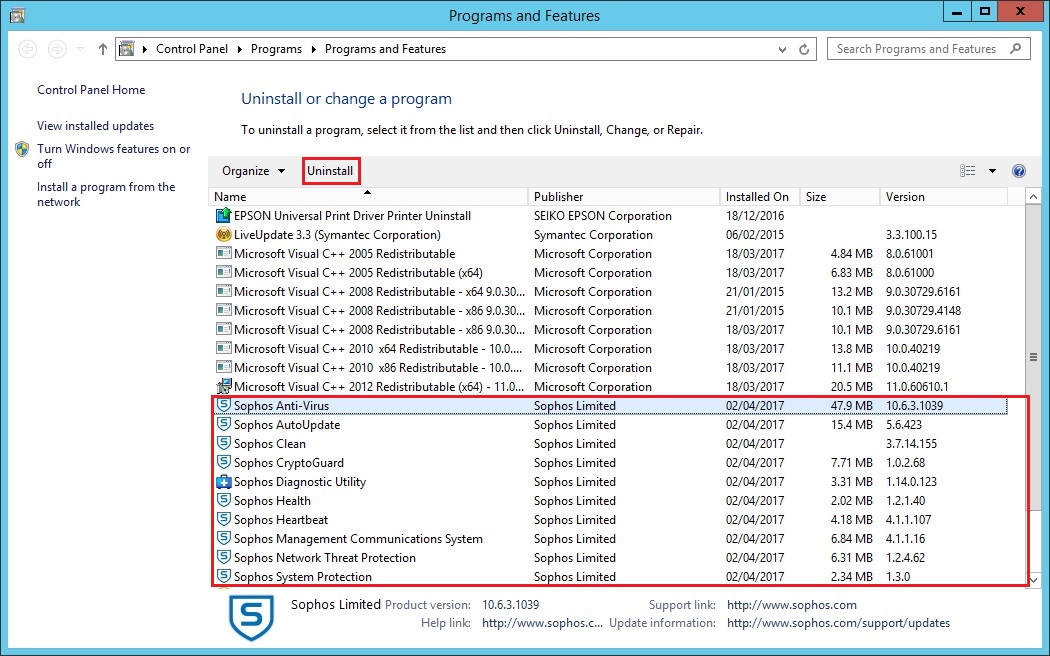 Remove sophos but no tamper protection password
